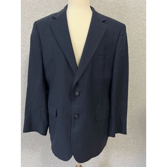 Jos. A. Bank Other - Jos A Bank Navy Sport Jacket Blazer Mens 43‎ Regular Classic Linen Wool Blend